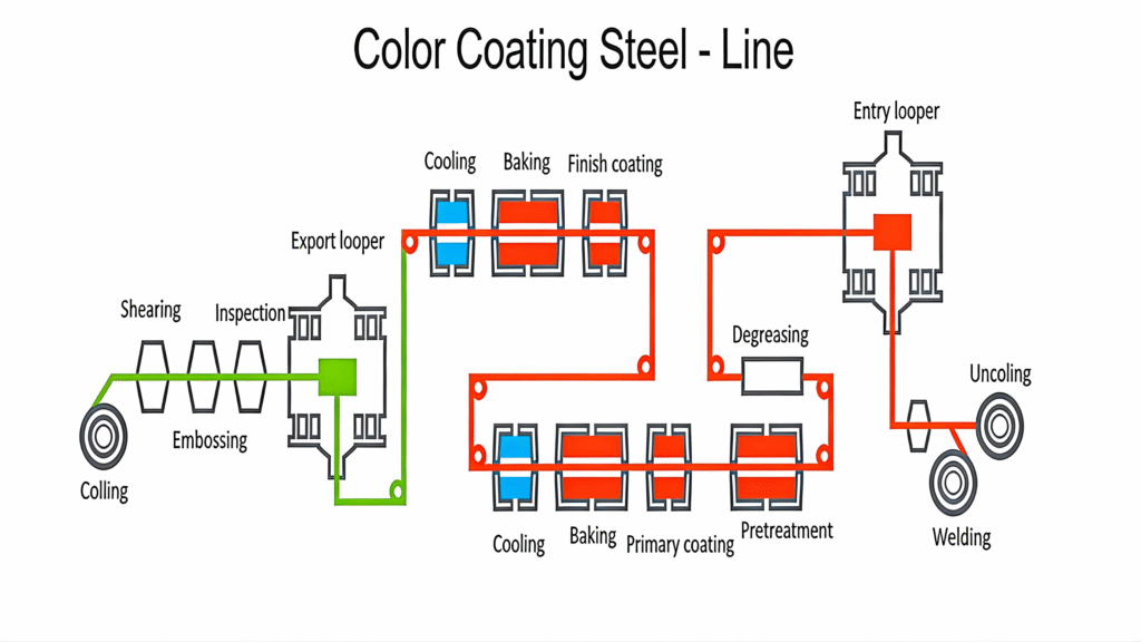 Color Coated Steel Coil Production process
