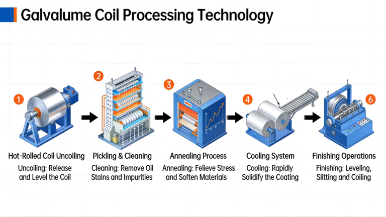 Processing technology of aluminum-zinc coated steel coils