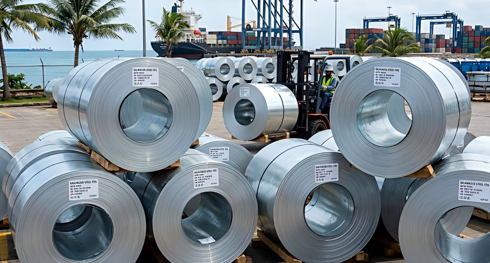 Steel coils used in coastal areas
