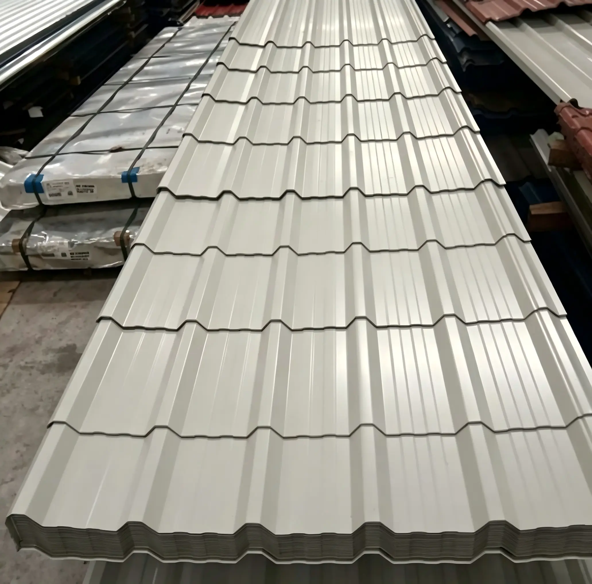 Color-coated roofing sheet.
