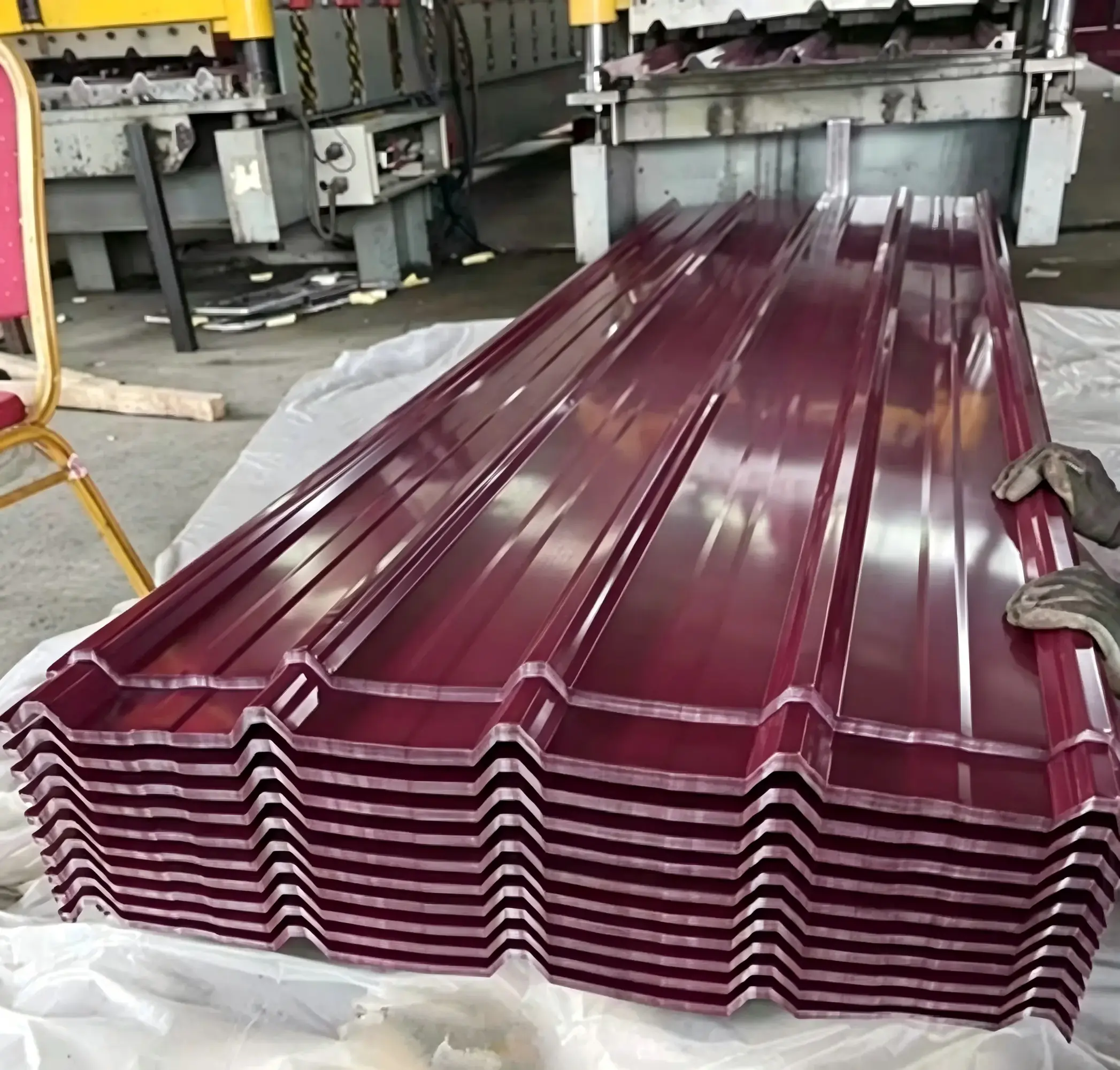 Colored coated tiles