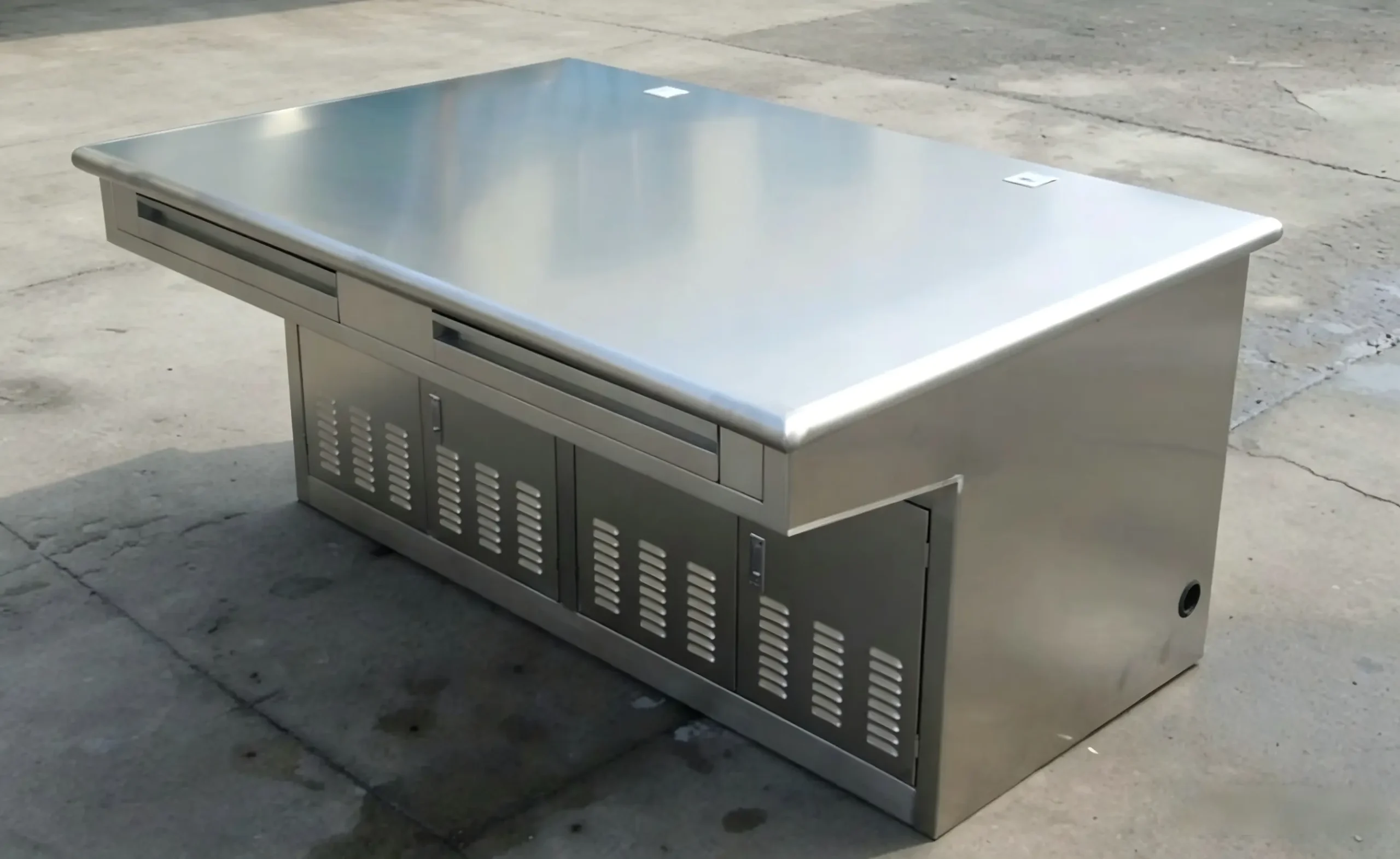 Stainless steel operating table