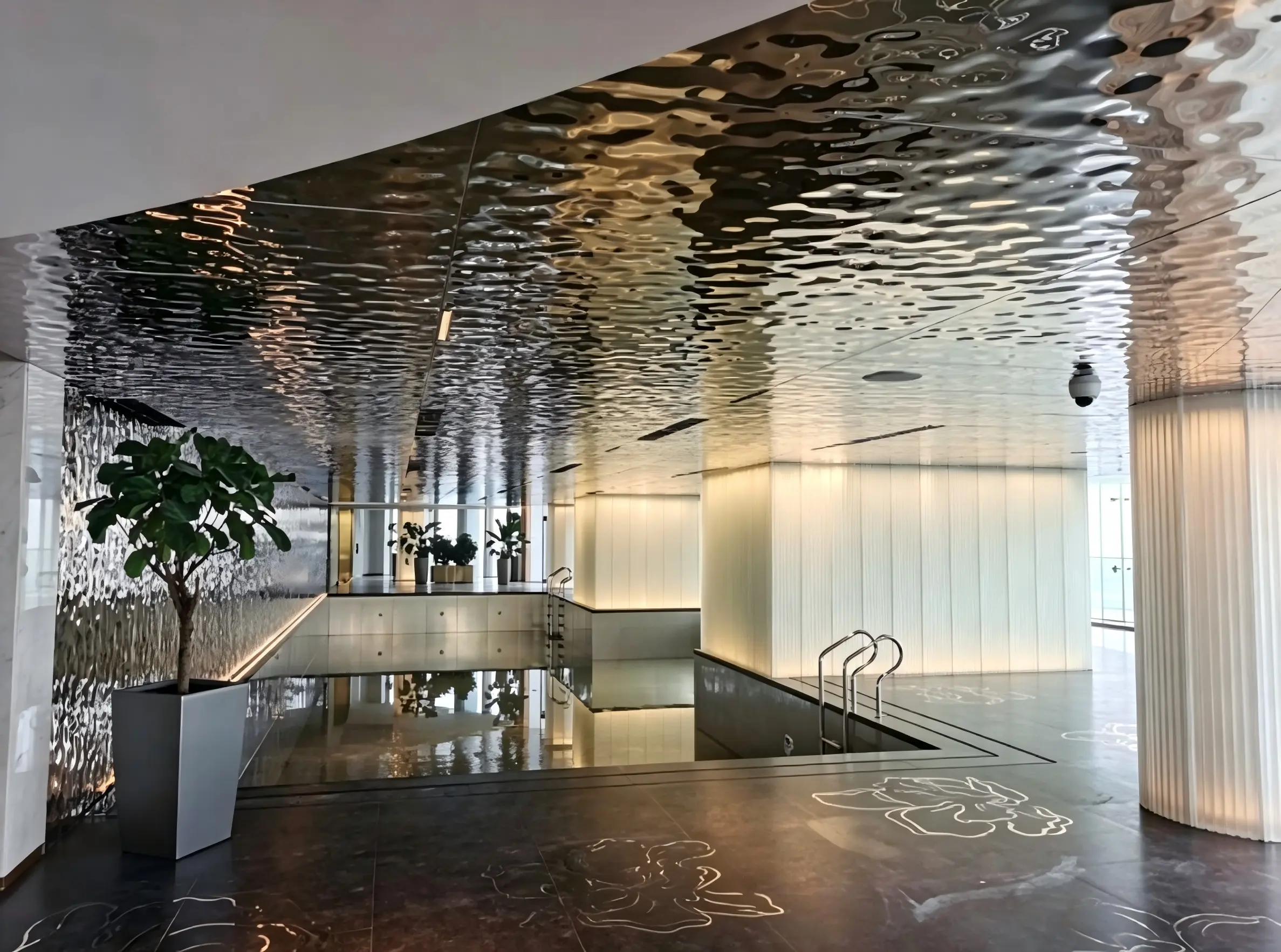 Water ripple stainless steel ceiling
