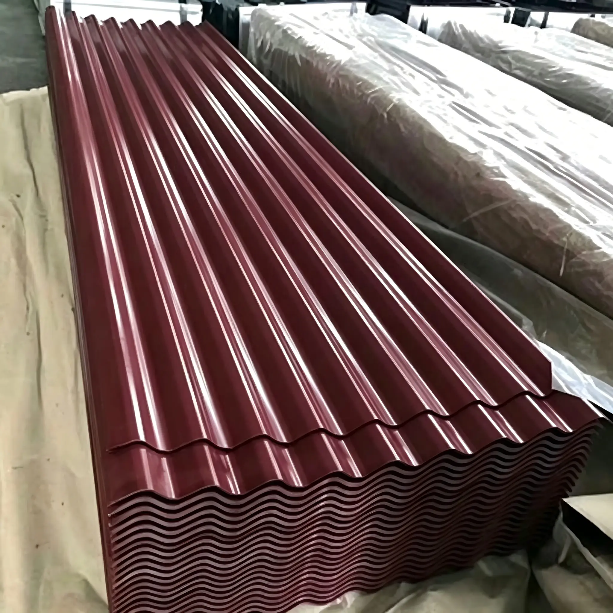 Colored coated tiles