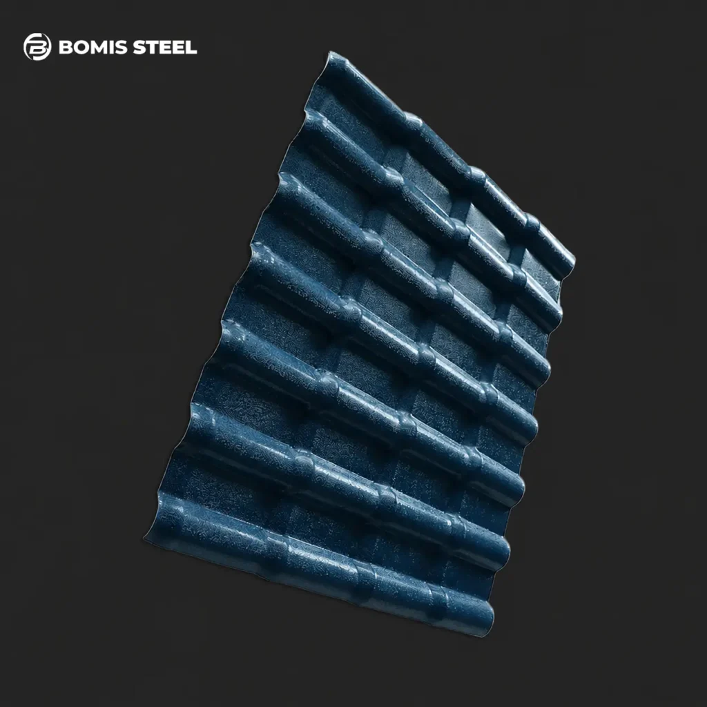 1050 mm Dark Blue Waterproof Hot Rolled UPVC Tile Roof Sheet