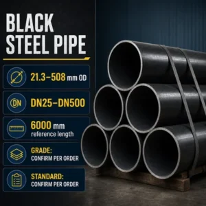 Black steel pipe large diameter order specification