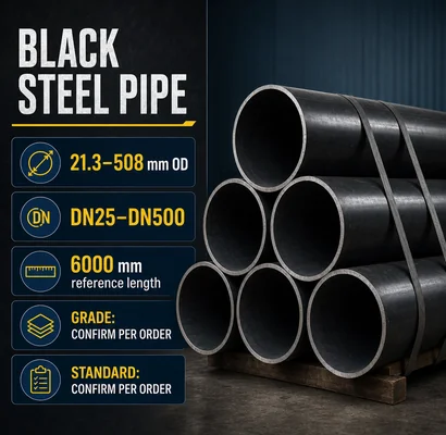 Black steel pipe large diameter order specification