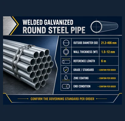 21.3-406mm welded galvanized round steel pipe order confirmation 410x400