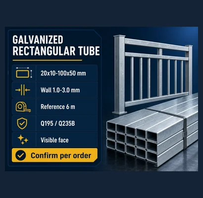 Galvanized rectangular tube railing order confirmation 410x400