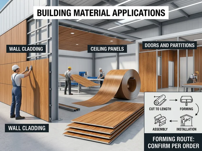 Pattern print PPGI building material applications