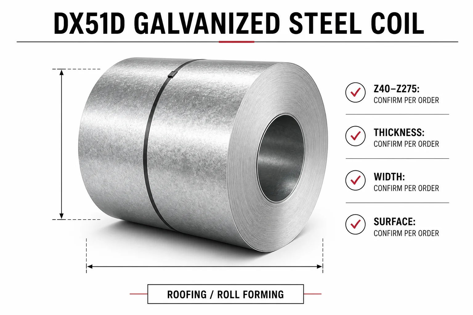 DX51D galvanized steel coil specification diagram
