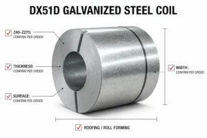 DX51D galvanized steel coil specification diagram