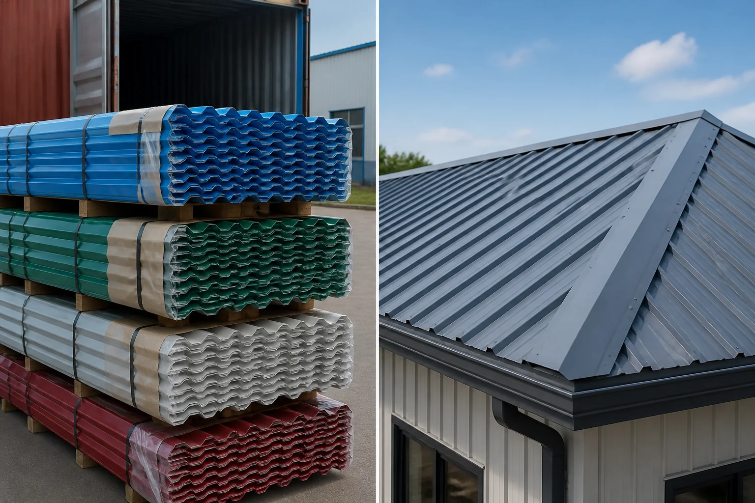 Export-packed color coated roofing panels